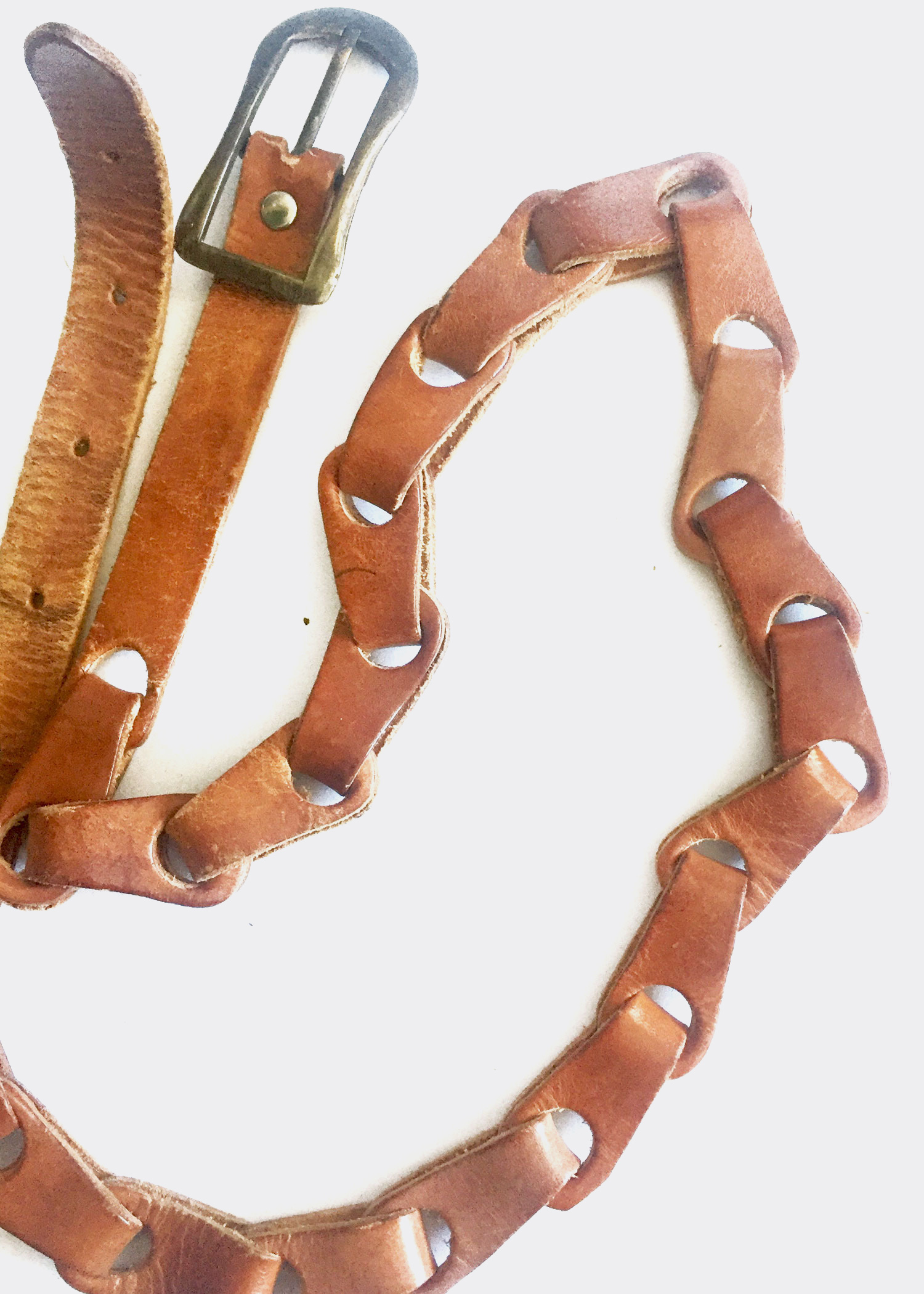 Brown 1970s Looped Leather Belt - Jimmy Buffalo