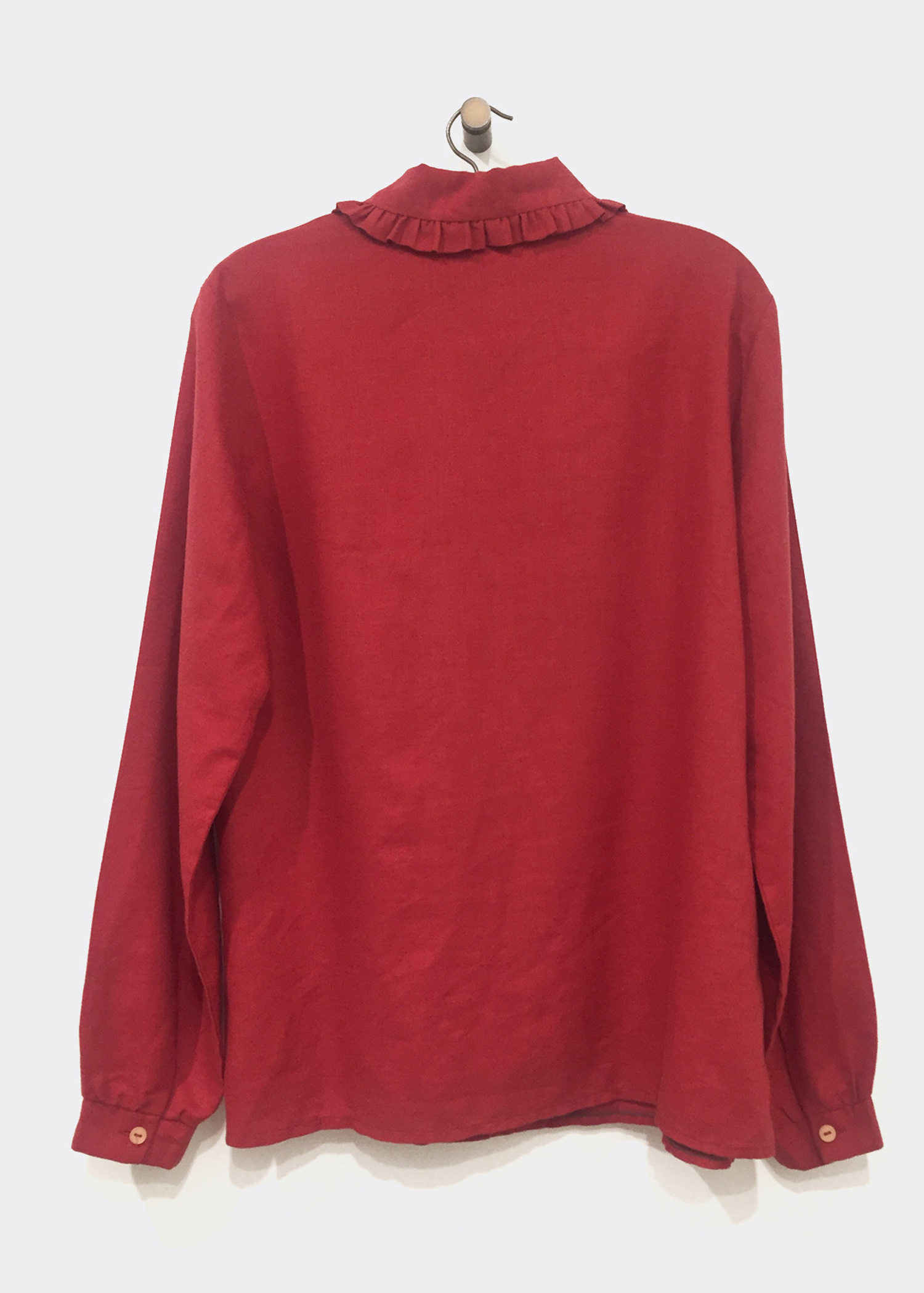 Red Vintage Blouse with Ruffle Collar – Jimmy Buffalo