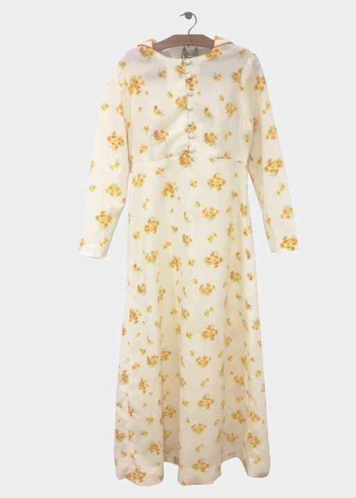 Cream 1970s Hooded Floral Dress – Jimmy Buffalo