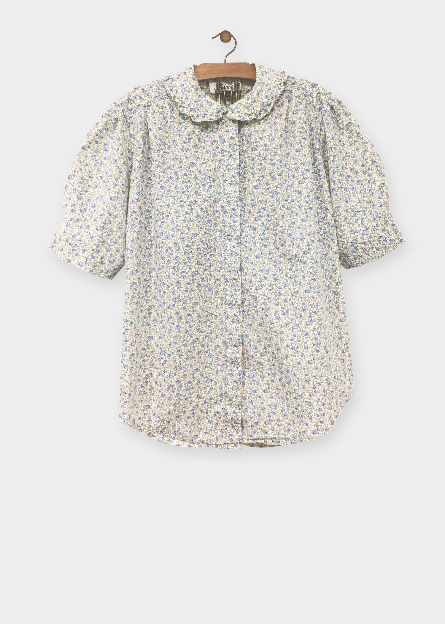 Ditsy Floral Cotton Blouse with Puff Sleeves & Ruffle Collar – Jimmy ...